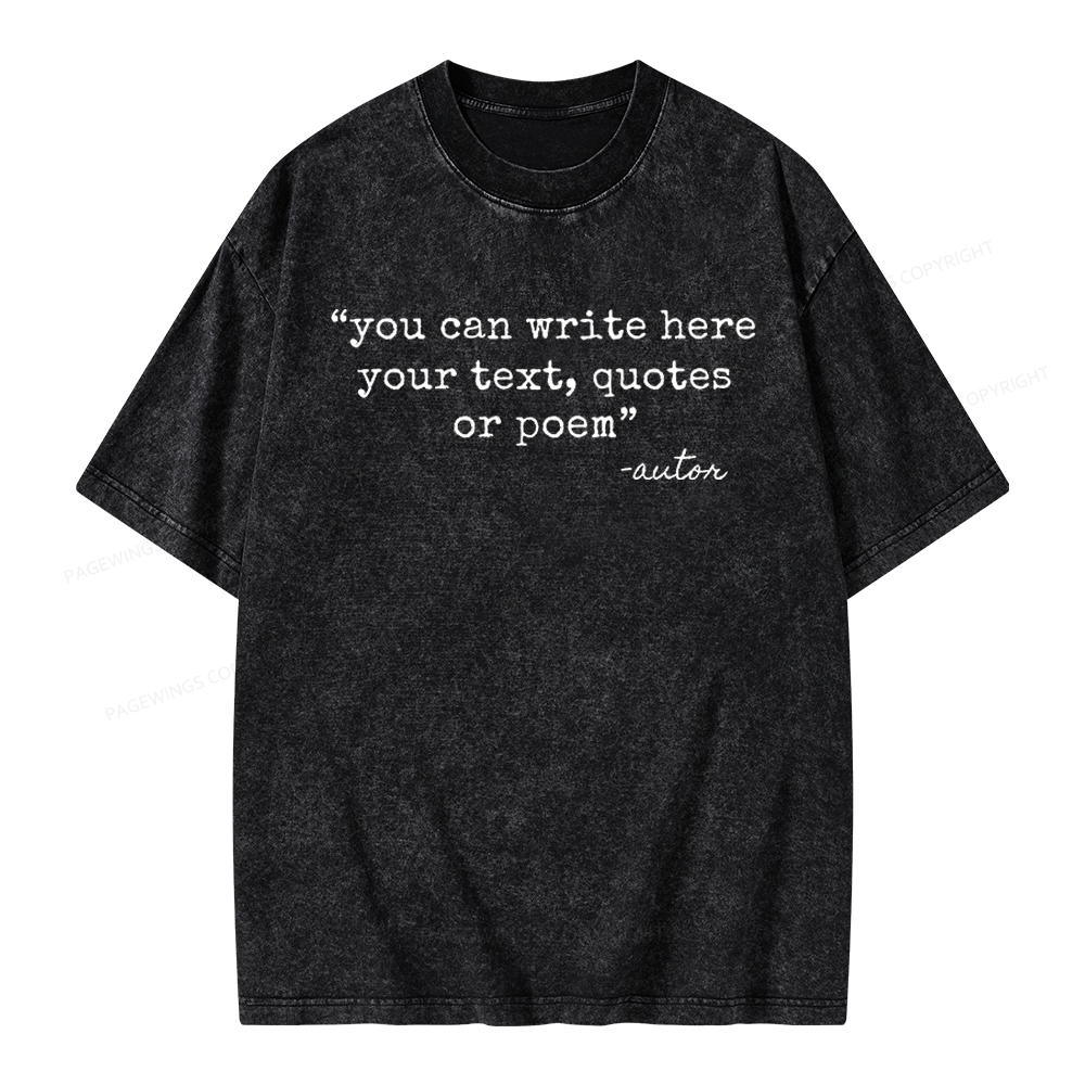Pagewings Personalized Quote Unisex Washed T-shirt