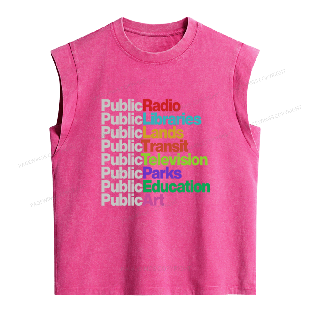 Pagewings Public Libraries Women's Washed Tank Top