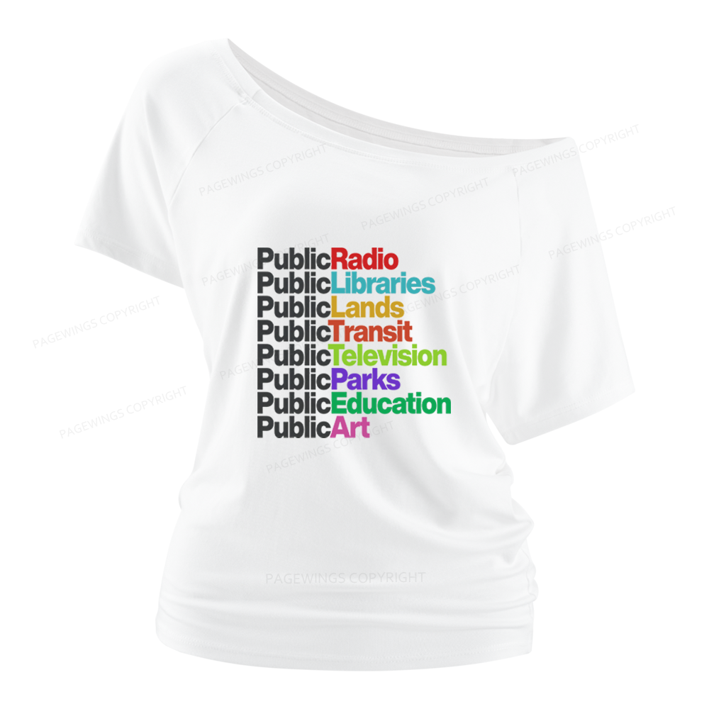 Pagewings Public Libraries Women Off Shoulder T-shirts