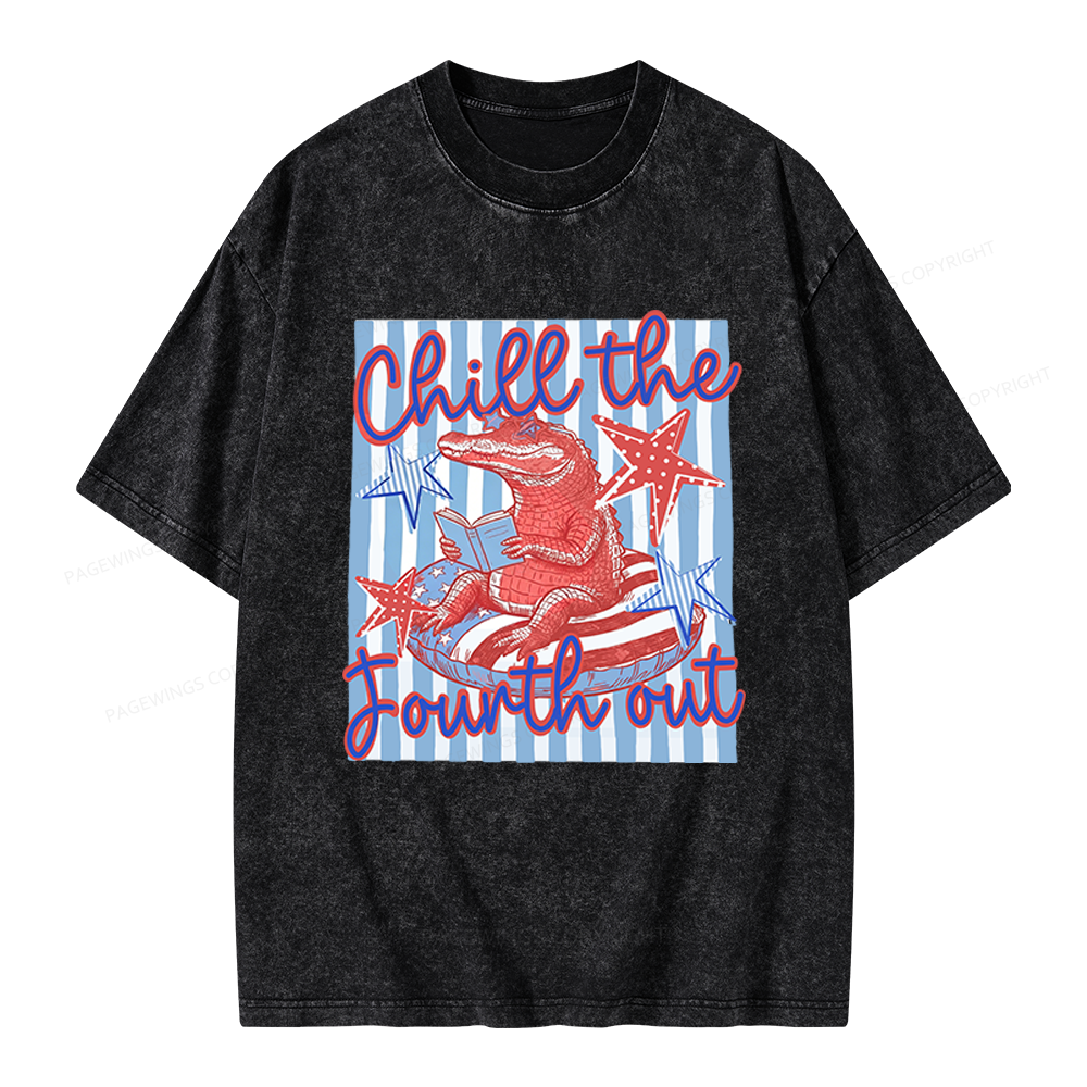 Pagewings Chill The Fourth Out Unisex Washed T-shirt
