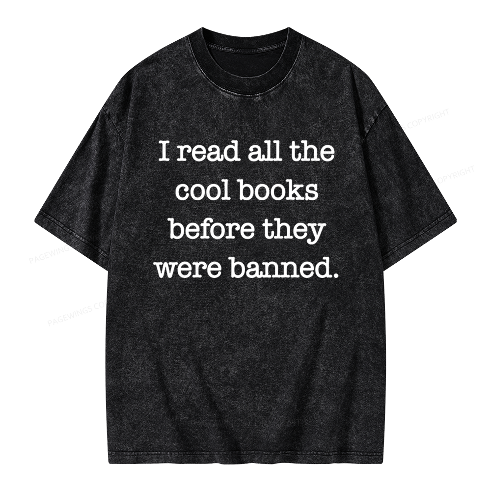Pagewings I Read Banned Books Unisex Washed T-shirt