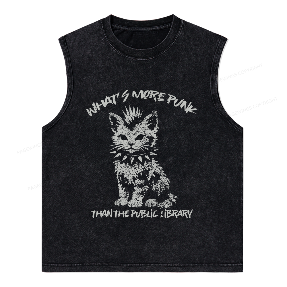 Pagewings What's More Punk Than The Public Library Unisex Washed Tank Top
