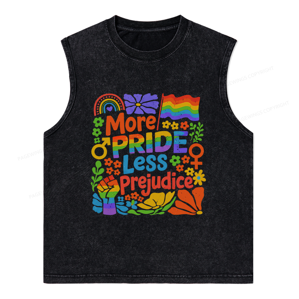 Pagewings More Pride Less Prejudice Unisex Washed Tank Top