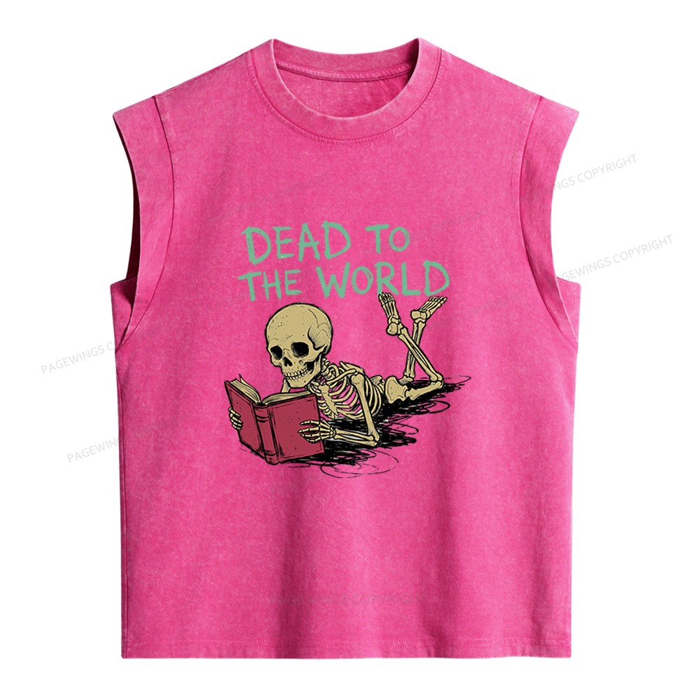 Pagewings Dead To The World Women's Washed Tank Top