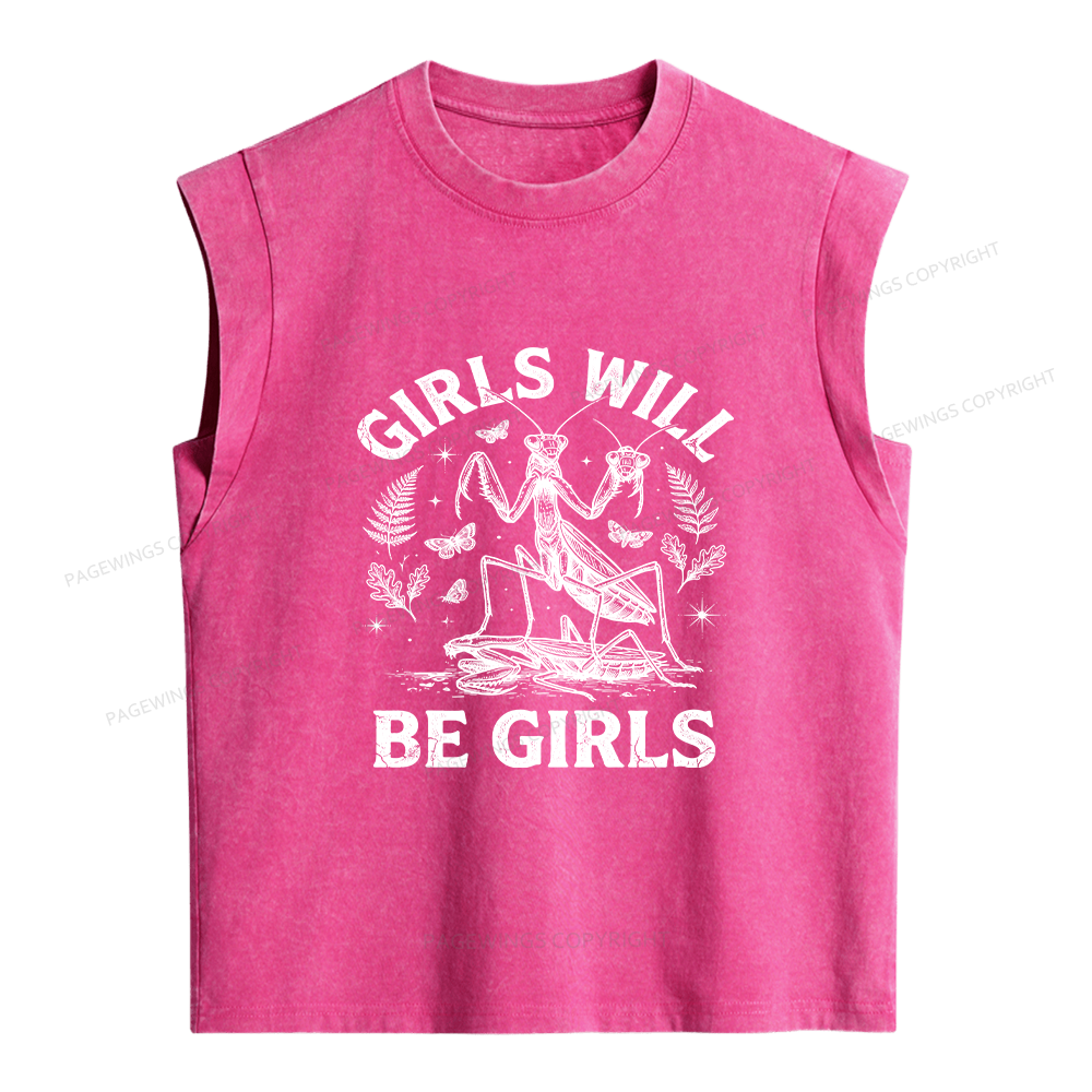Pagewings Girls Will Be Girls Women's Washed Tank Top