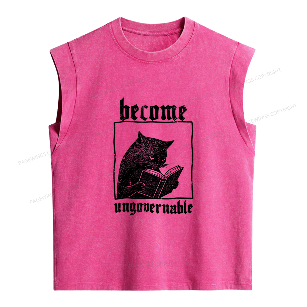 Pagewings Become Ungovernable Women's Washed Tank Top