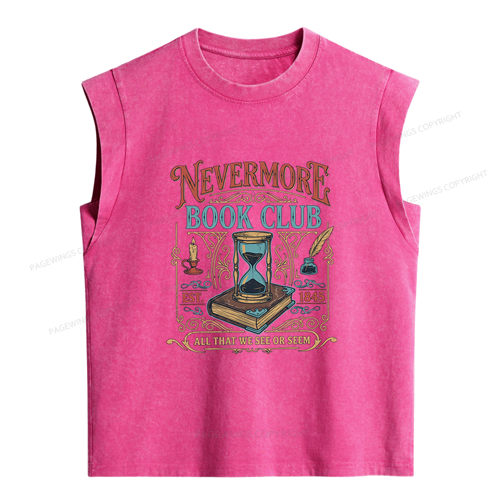Pagewings Nevermore Book Club Women's Washed Tank Top