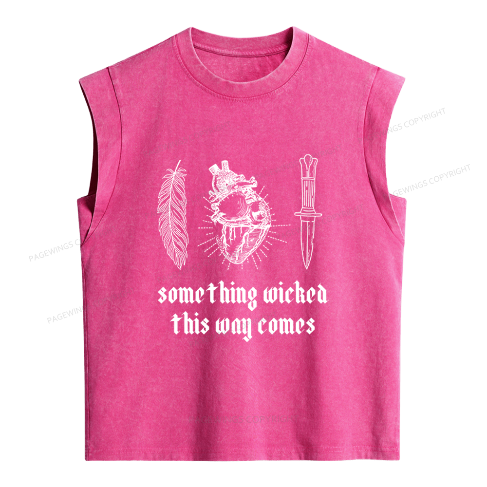 Pagewings Something Wicked This Way Comes Women's Washed Tank Top