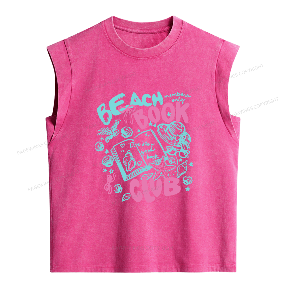 Pagewings Beach Book Club Women's Washed Tank Top