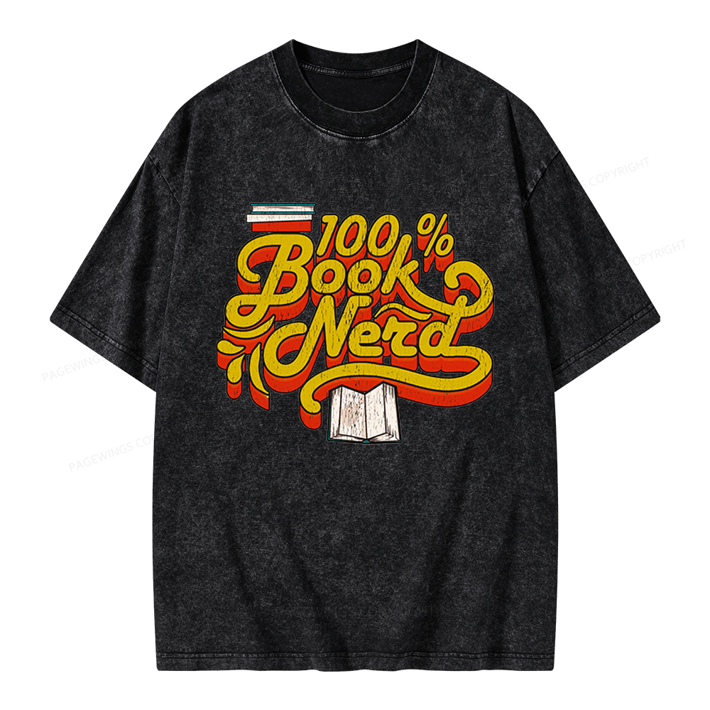 Pagewings Book Nerd Unisex Washed T-shirt