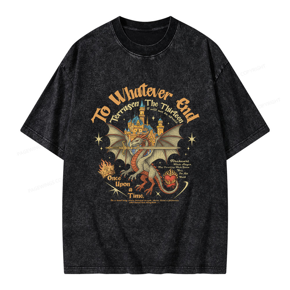 Pagewings To Whatever End Unisex Washed T-shirt