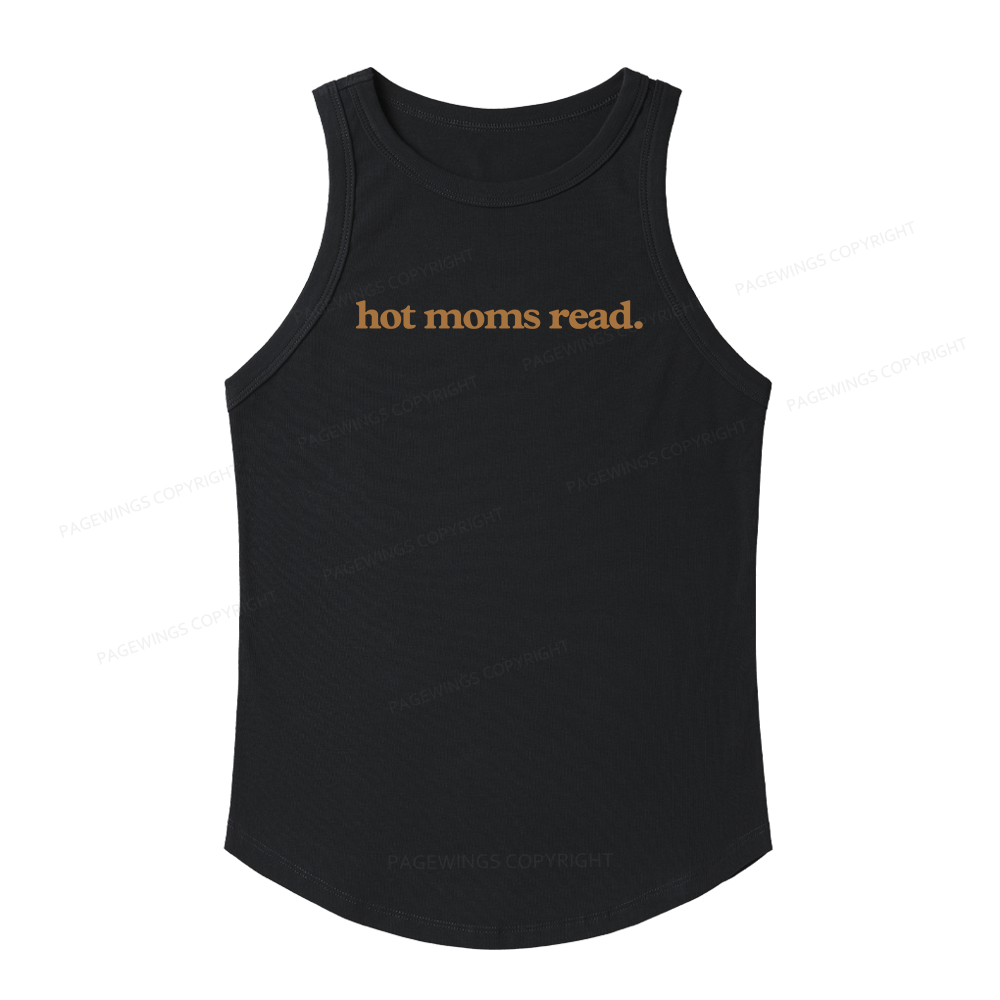 Pagewings Slim Fit Hot Moms Read Women's Fitted Tank Top 