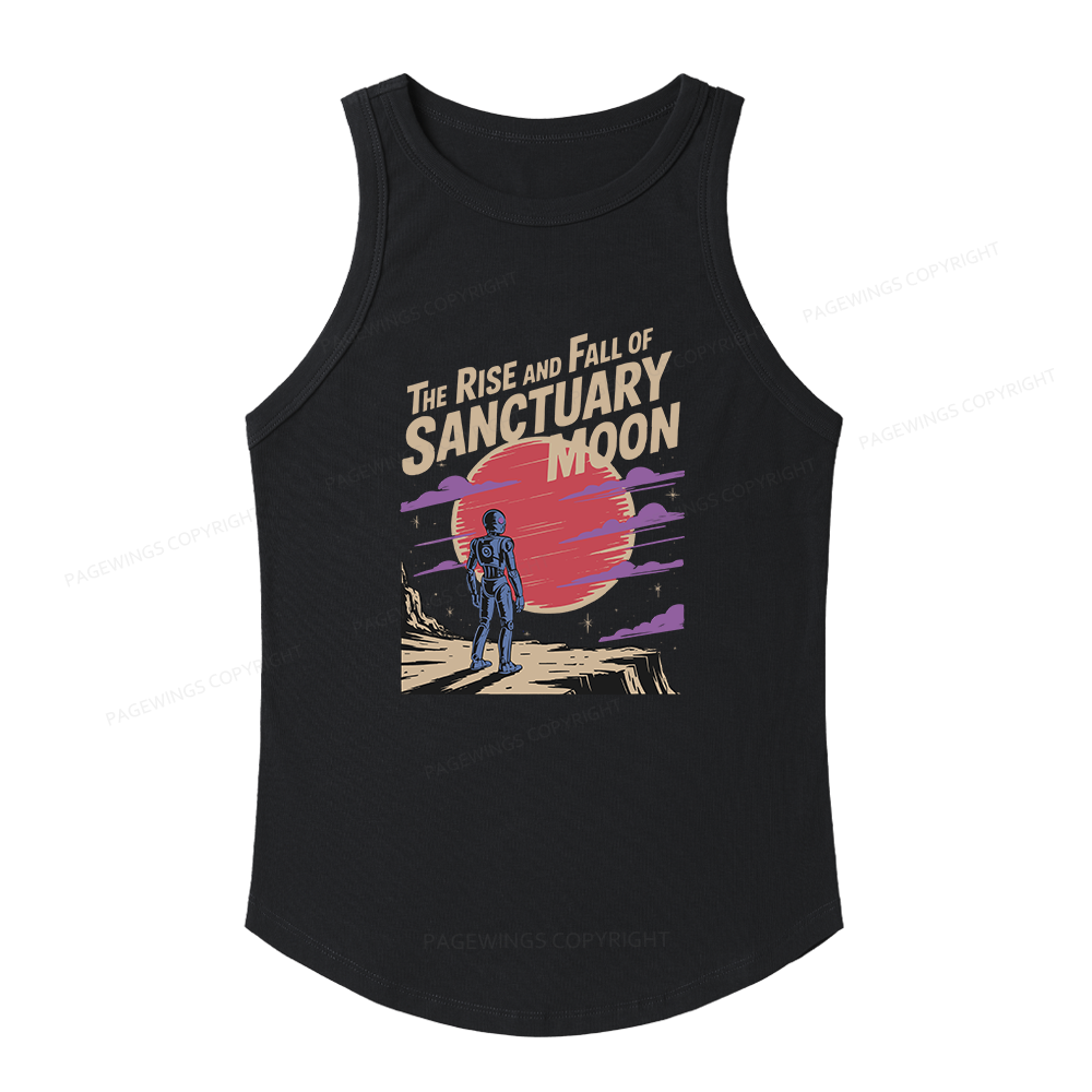 Pagewings Slim Fit The Rise And Fall Of Sanctuary Moon Women's Fitted Tank Top 