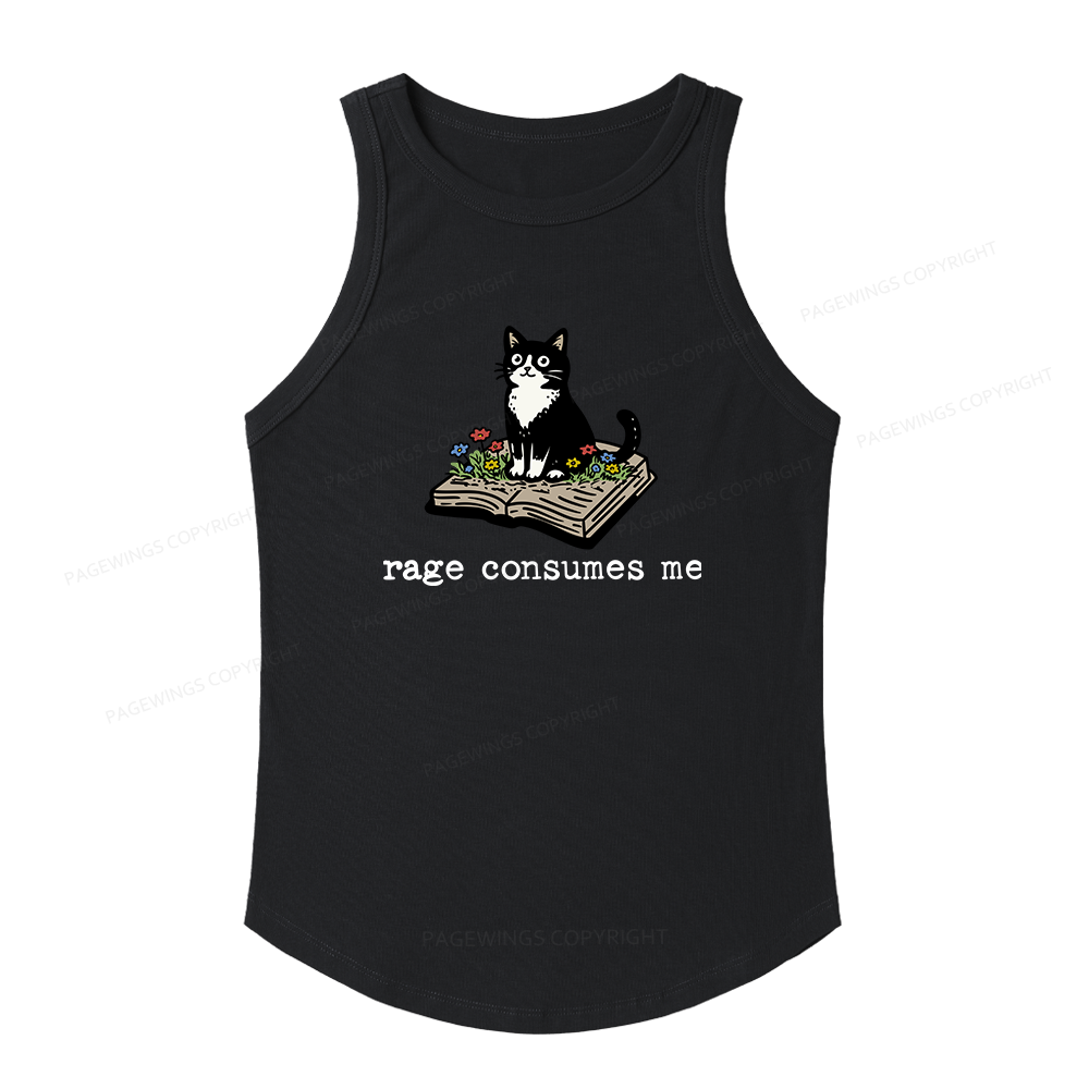 Pagewings Slim Fit Rage Consumes Me Women's Fitted Tank Top 