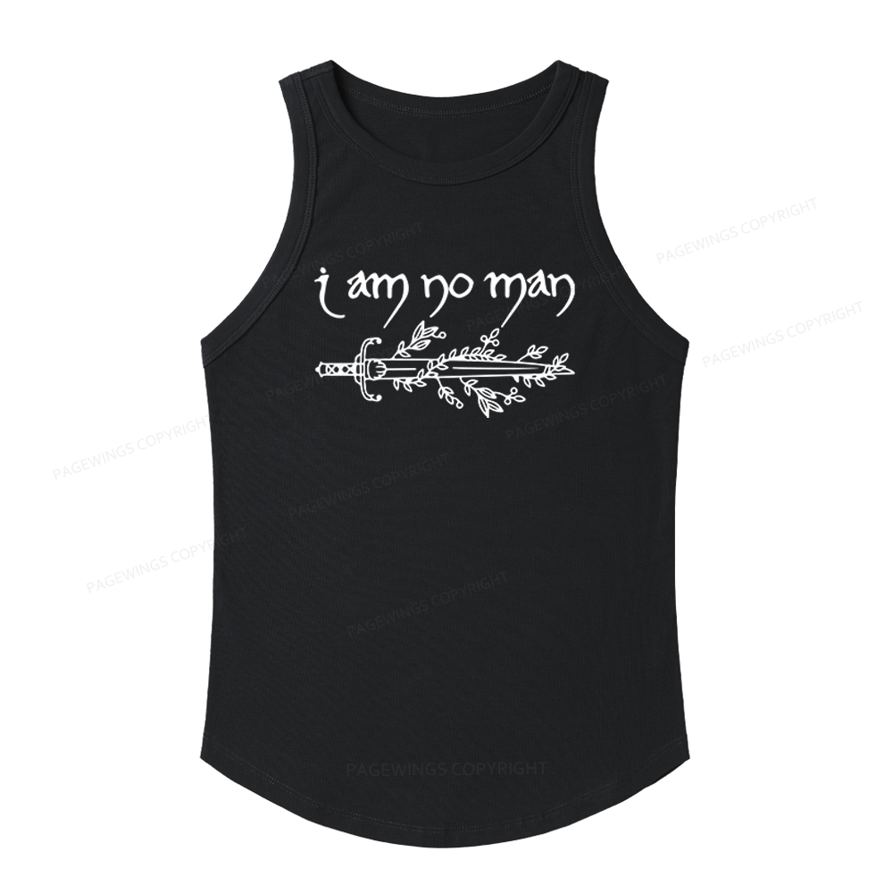 Pagewings Slim Fit I Am No Man Women's Fitted Tank Top