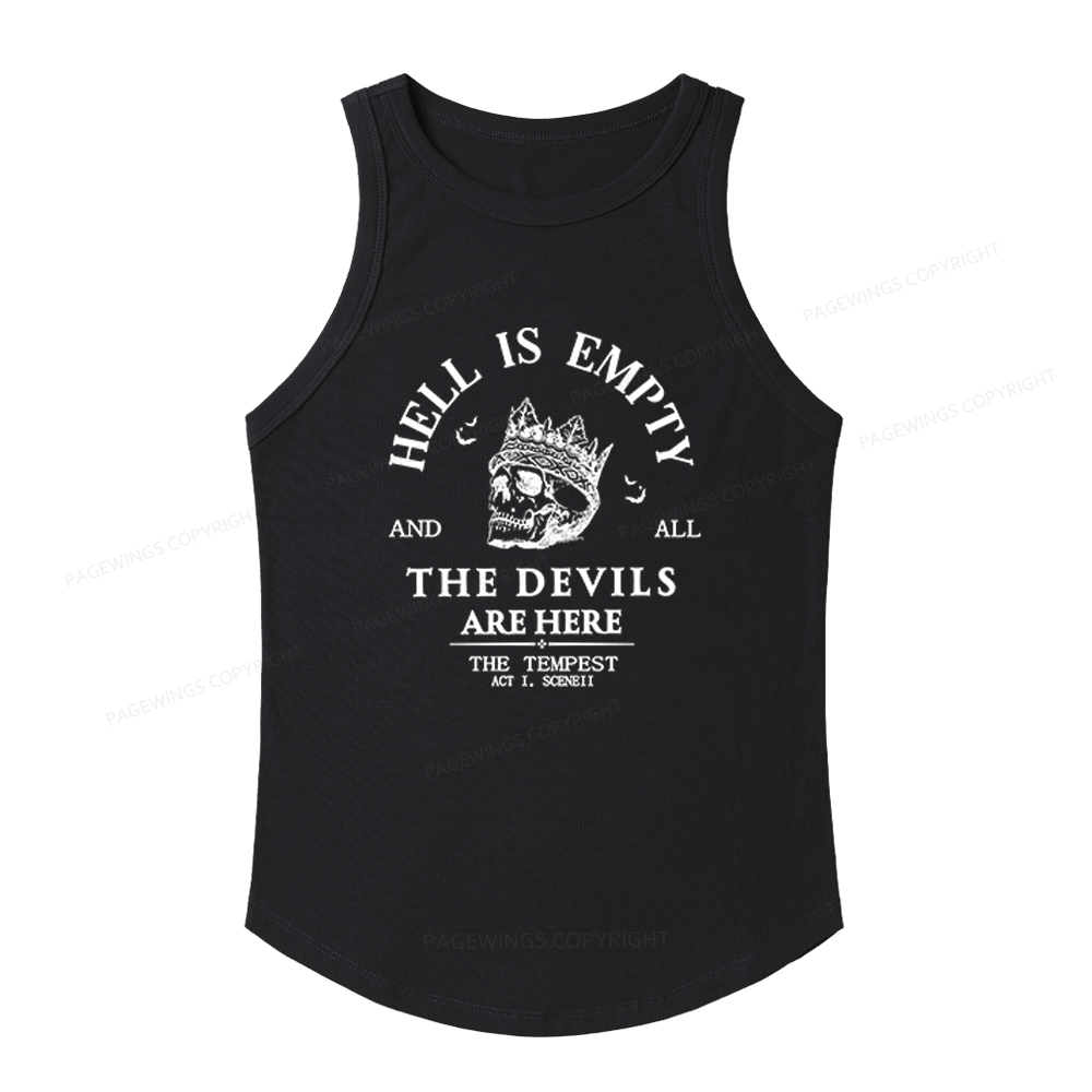 Pagewings Slim Fit Hell is Empty and all the Devils are Here Women's Fitted Tank Top