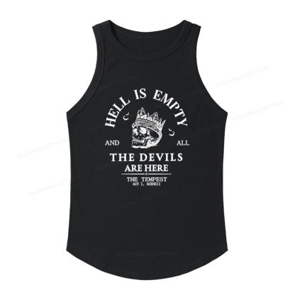Pagewings Slim Fit Hell is Empty and all the Devils are Here Women's Fitted Tank Top
