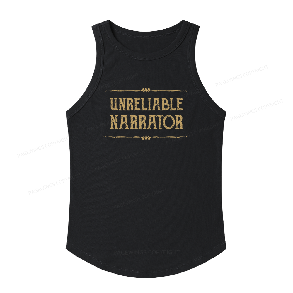 Pagewings Slim Fit Unreliable Narrator Women's Fitted Tank Top
