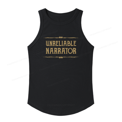 Pagewings Slim Fit Unreliable Narrator Women's Fitted Tank Top