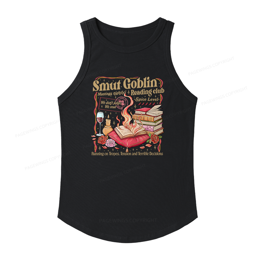 Pagewings Slim Fit Smut Goblin Dark Romance Bookish Women's Fitted Tank Top