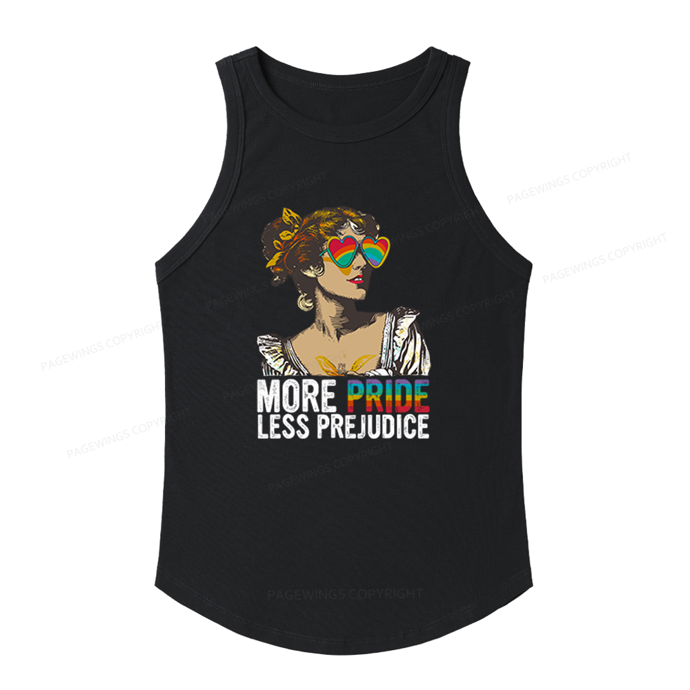 Pagewings Slim Fit More Pride Less Prejudice Women's Fitted Tank Top