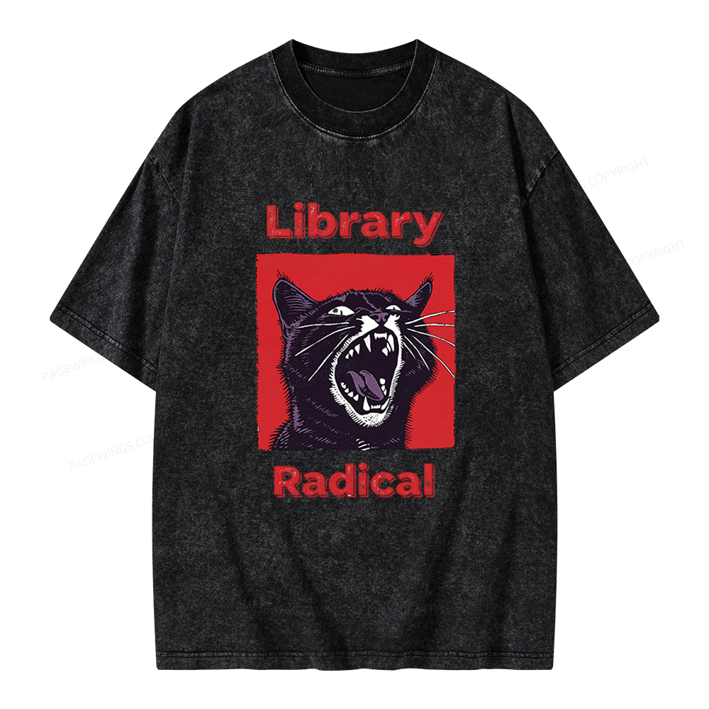 Pagewings Library Radical Unisex Washed T-shirt