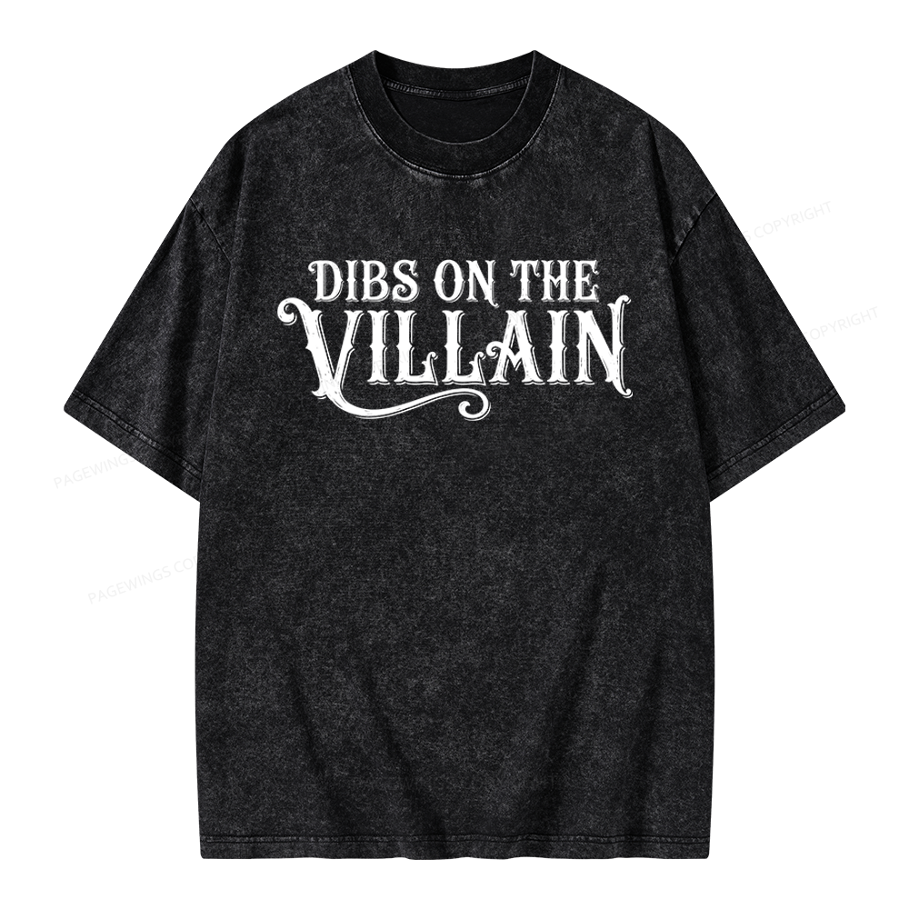 Pagewings Dibs On The Villain Unisex Washed T-shirt