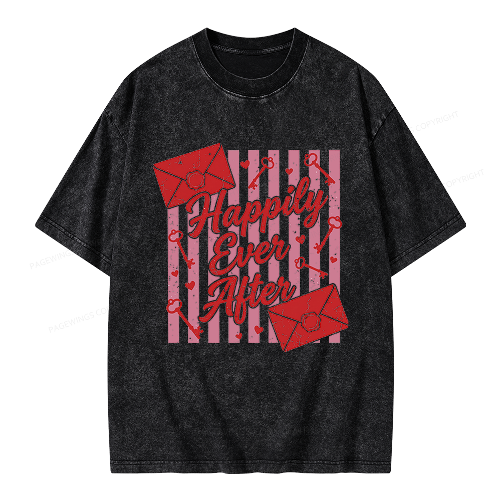 Pagewings Happily Ever After Unisex Washed T-shirt