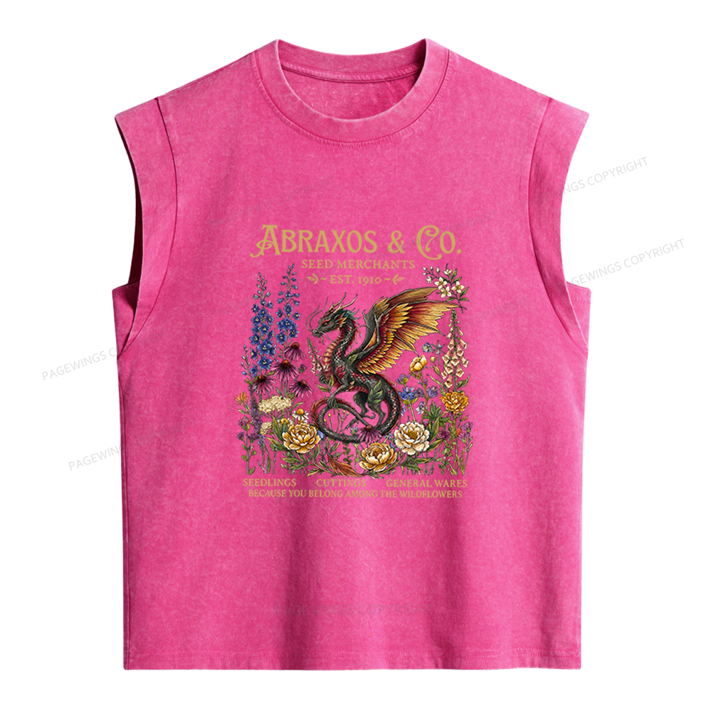Pagewings Fantasy Books Lover Women's Washed Tank Top
