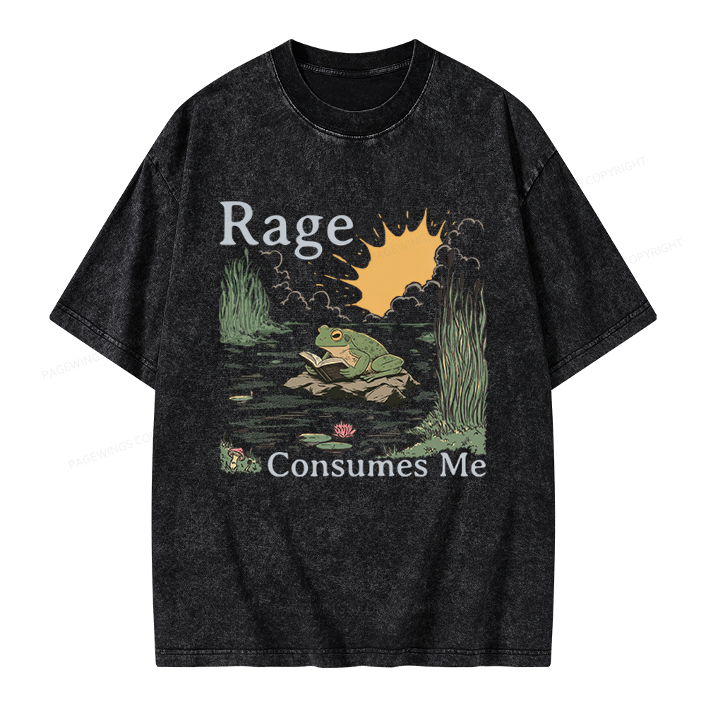 Pagewings Rage Consumes Me Unisex Washed T-shirt