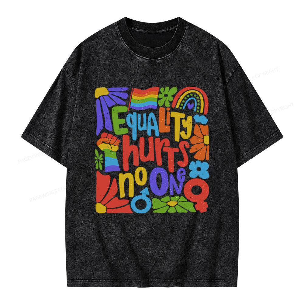 Pagewings Equality Hurts No One Unisex Washed T-shirt