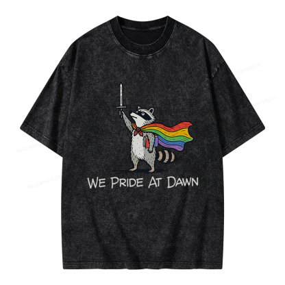 Pagewings We Pride At Dawn Unisex Washed T-shirt
