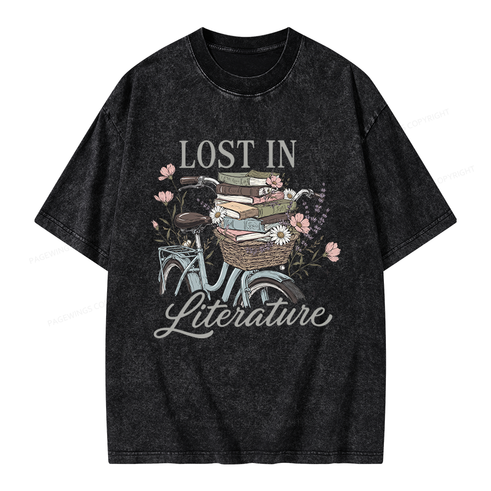 Pagewings Lost In Literature Unisex Washed T-shirt