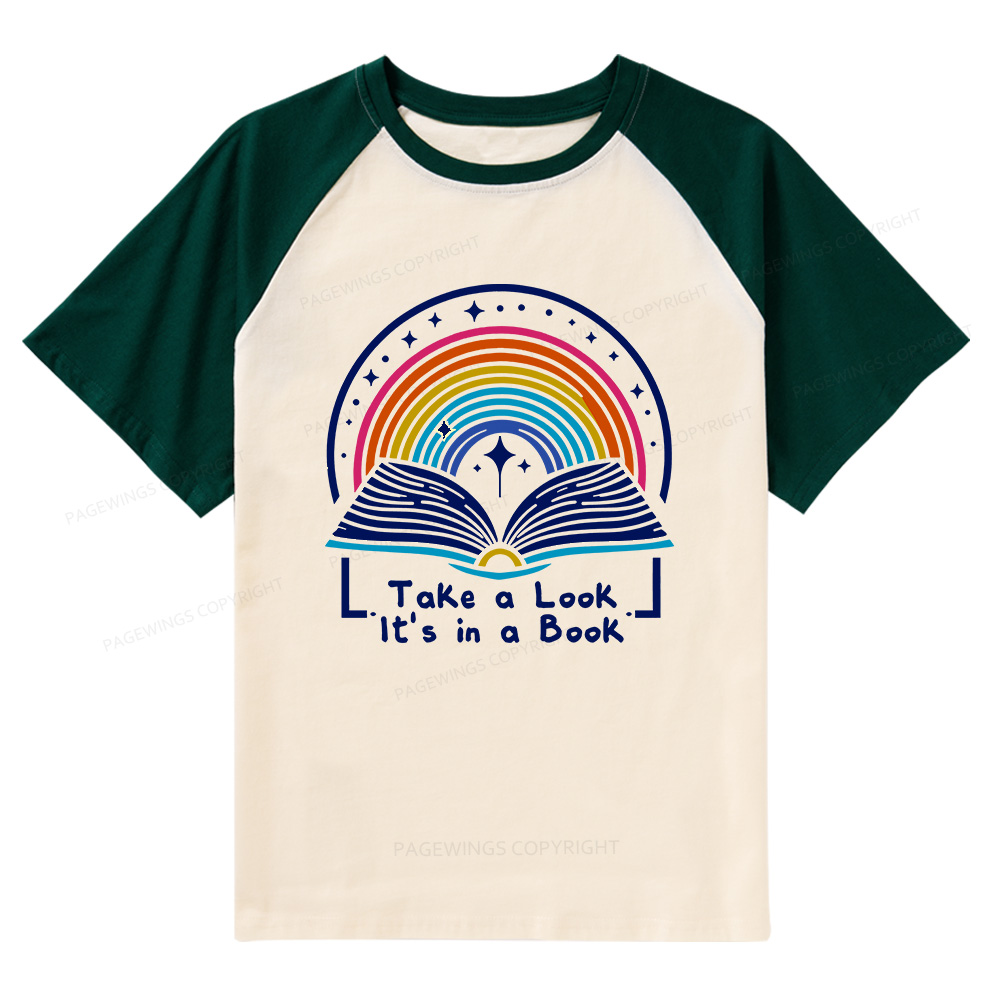 Pagewings Take A Look It's In A Book Raglan T-shirt