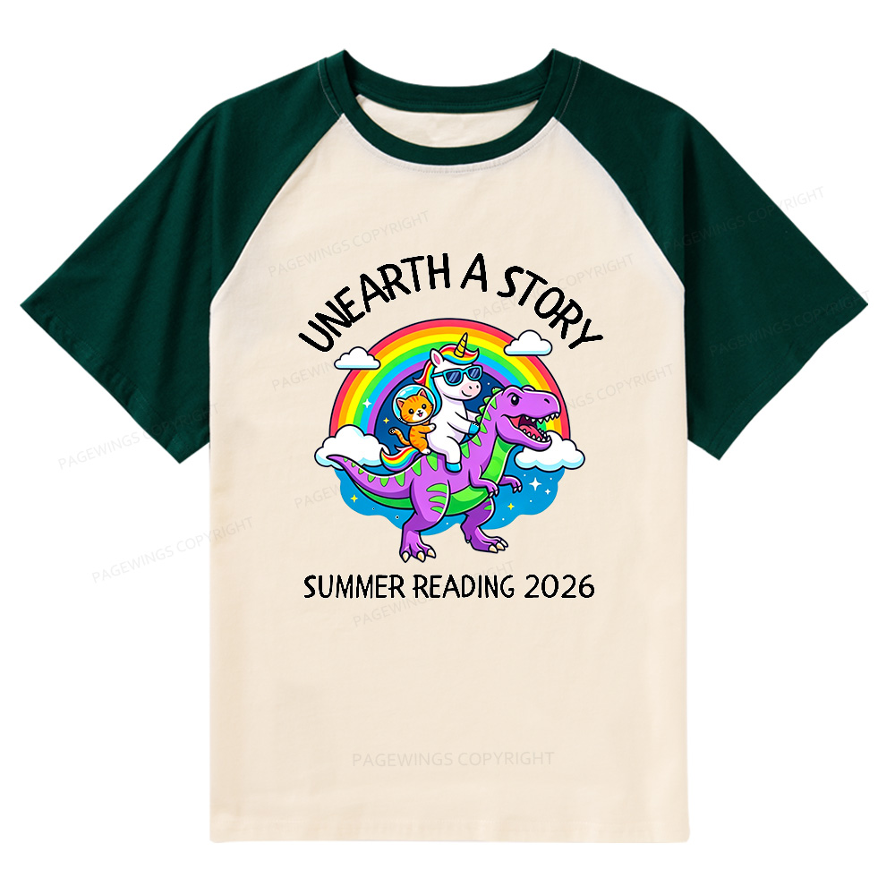Pagewings Summer Reading Raglan T-shirt
