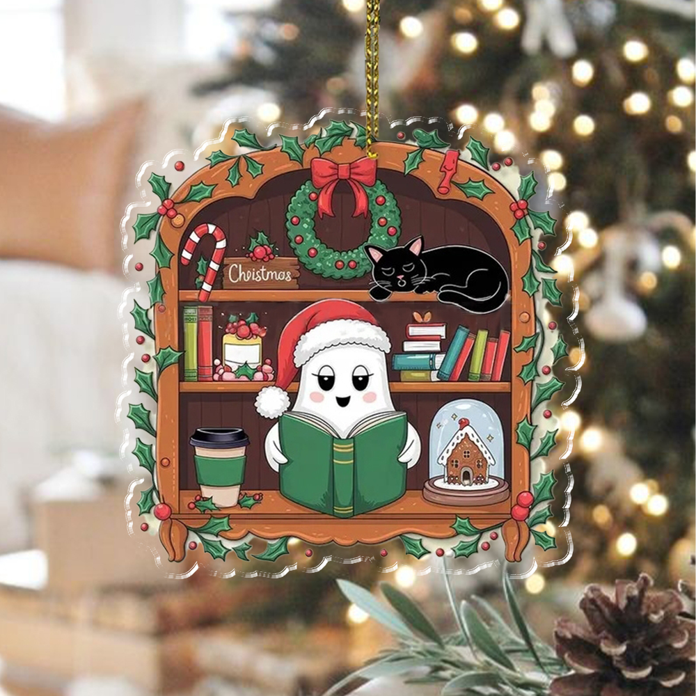 Pagewings Personalized Christmas Bookworm Girl Ornament