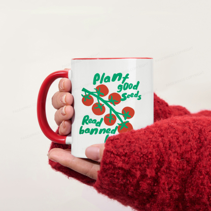 Pagewings Plant Good Seeds Read Banned Books Mug