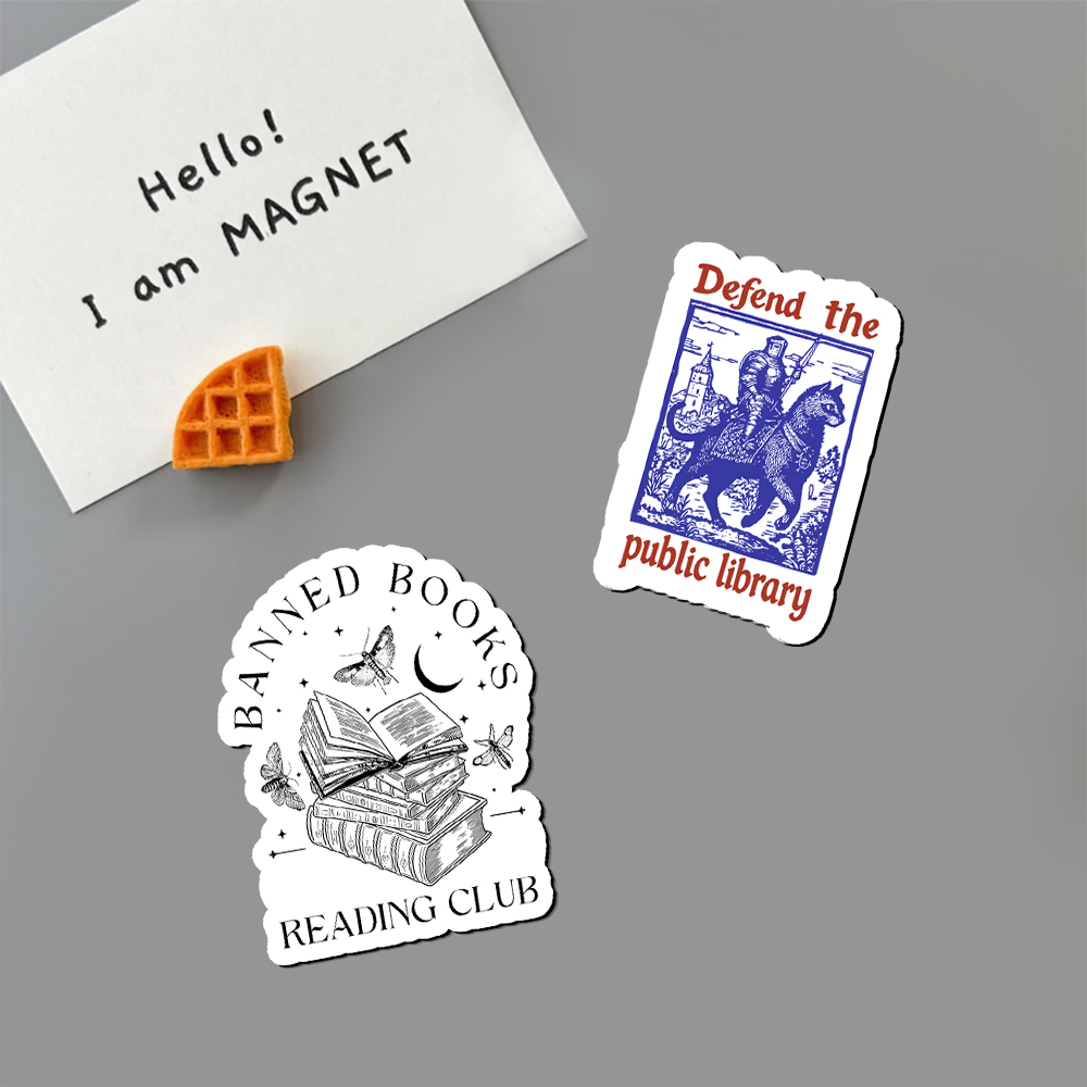 Pagewings Defend the Public Library Fridge Magnet