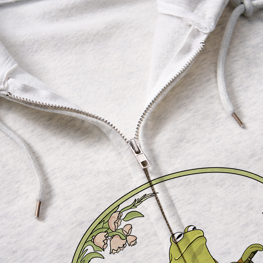 Pagewings Frog And Toad Book Vintage Unisex Fleece Zip Up Hoodie