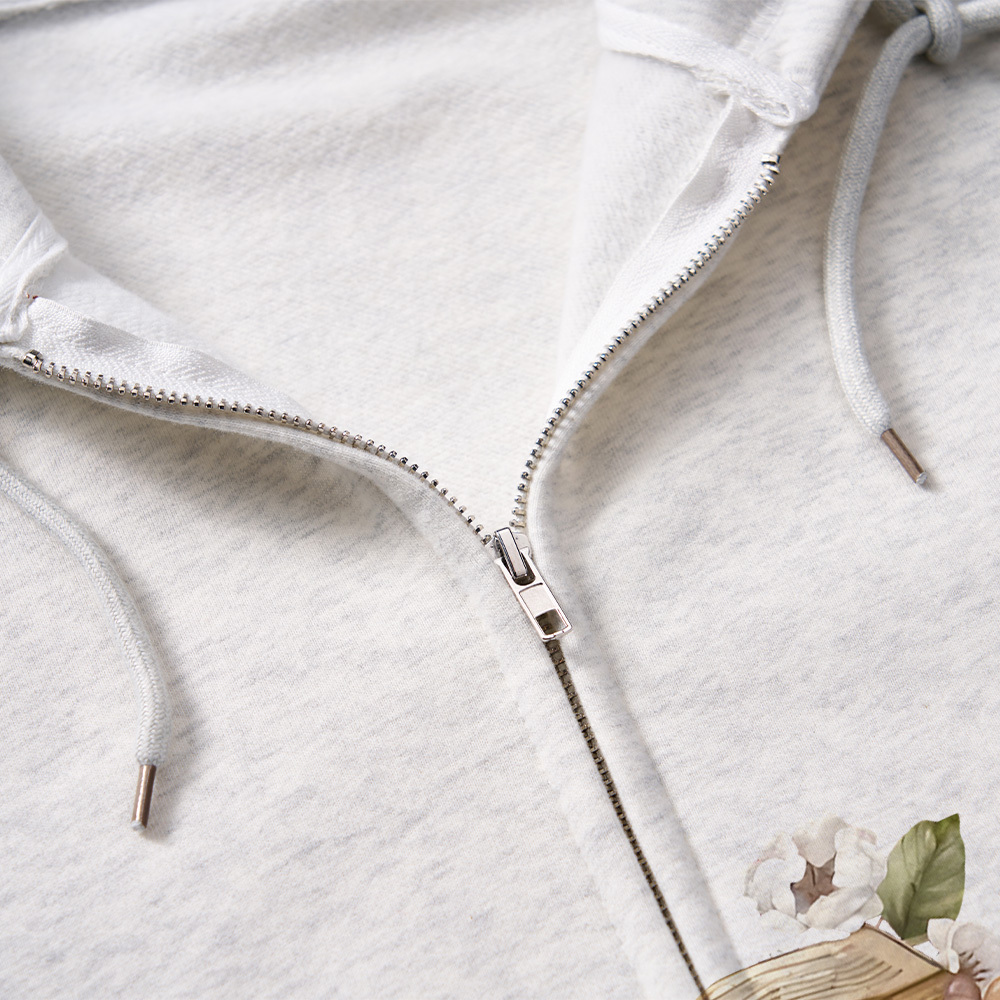 Pagewings Thankful For Books And Cozy Nooks Unisex Fleece Zip Up Hoodie