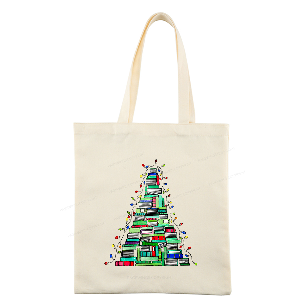 Pagewings Christmas Book Tree Tote Bag