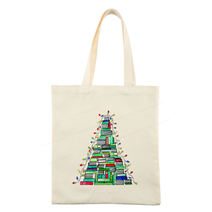 Pagewings Christmas Book Tree Tote Bag