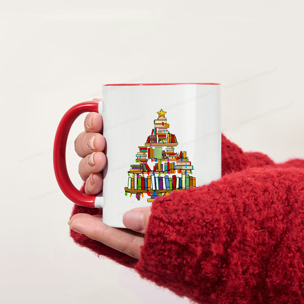 Pagewings Christmas Books Tree Mug