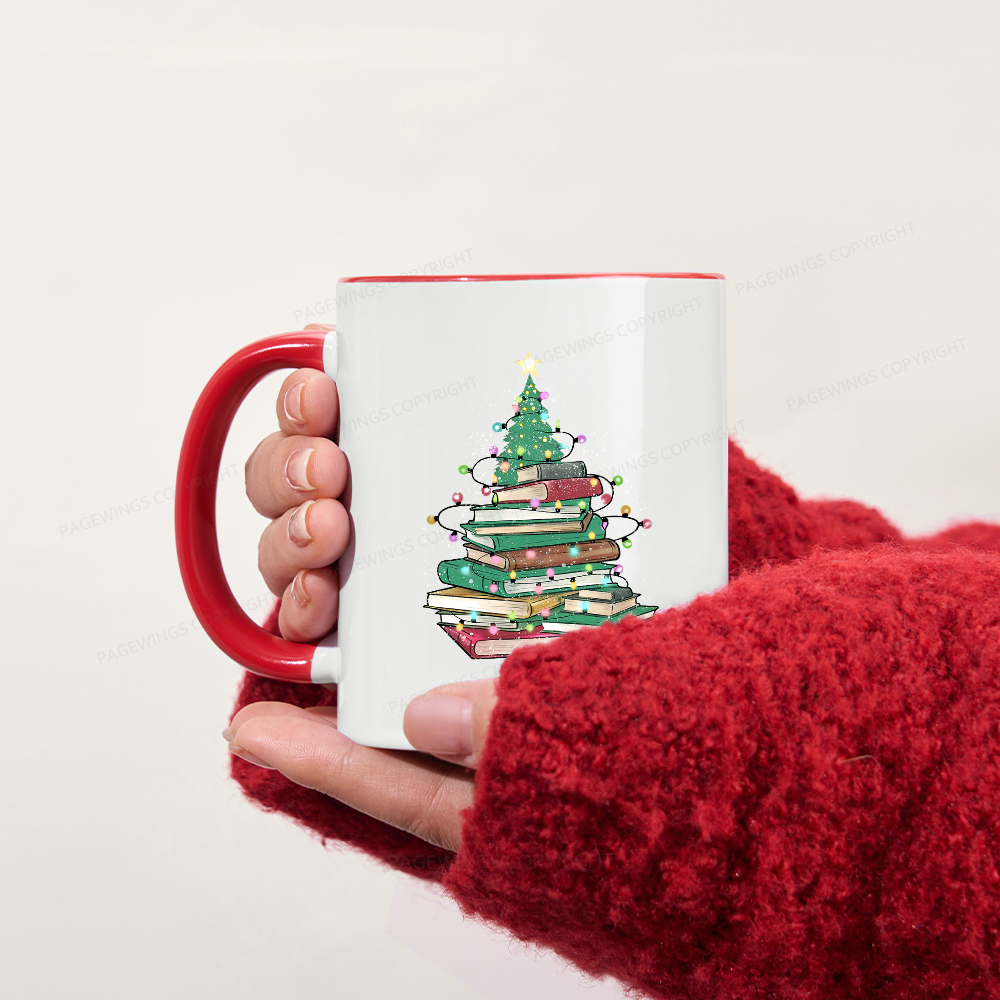 Pagewings Christmas Book Tree Mug