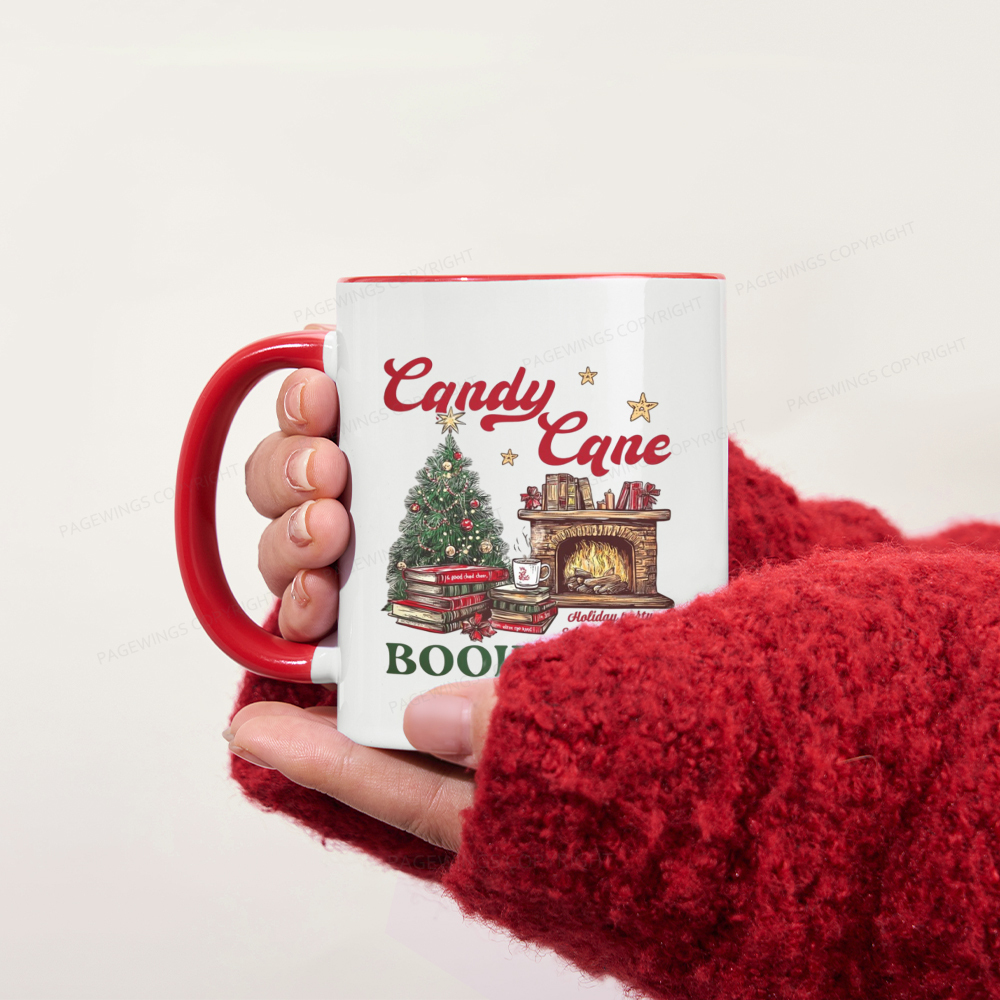 Pagewings Candy Cane Christmas Book Club Mug