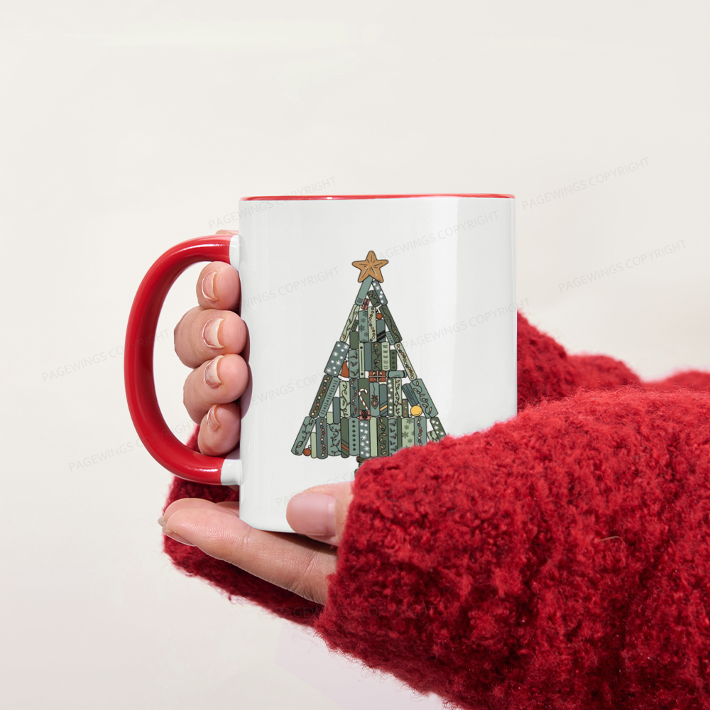 Pagewings Christmas Book Tree Mug