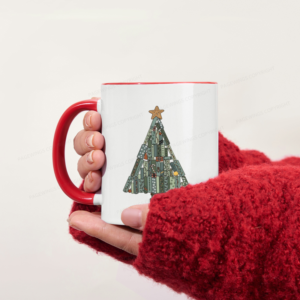 Pagewings Christmas Book Tree Mug
