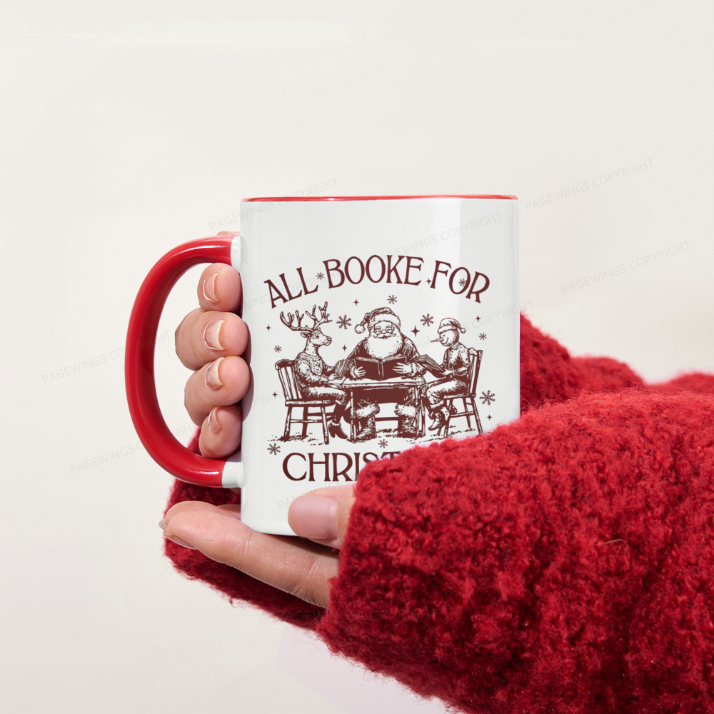 Pagewings Retro All Booked For Christmas Mug