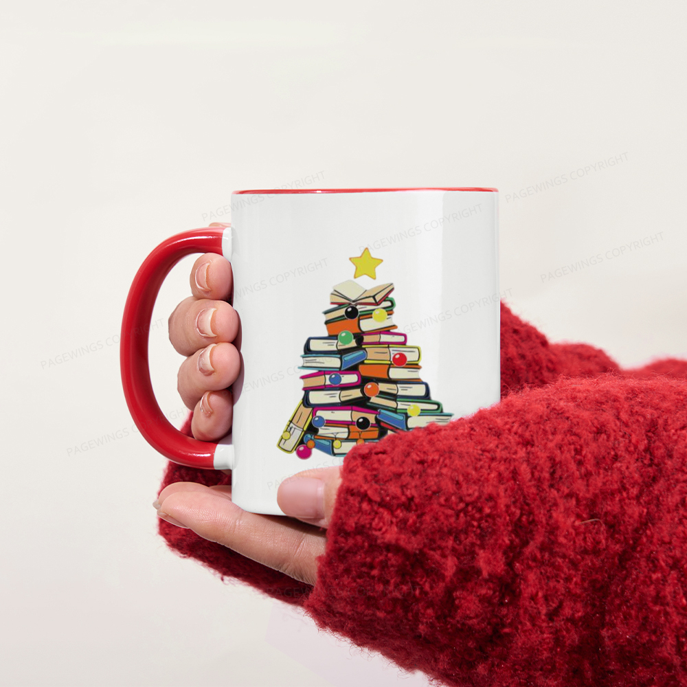 Pagewings Christmas Tree Bookworm Mug