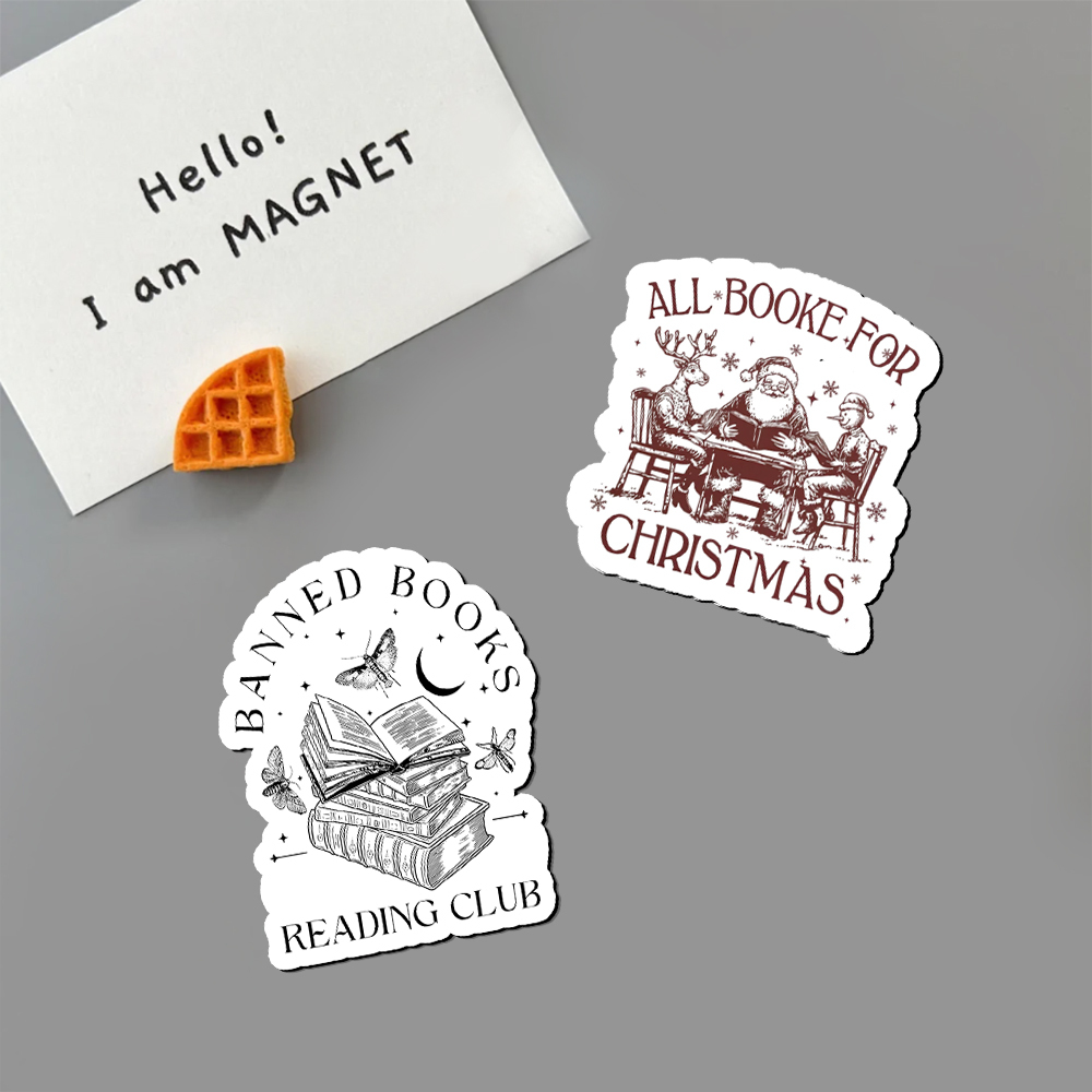 Pagewings Retro All Booked For Christmas Fridge Magnet